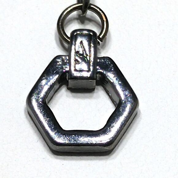 Vintage Yellow Gold Rhinestone Necklace, Lavender Rhinestones, Gunmetal, 20 In - Picture 4 of 9